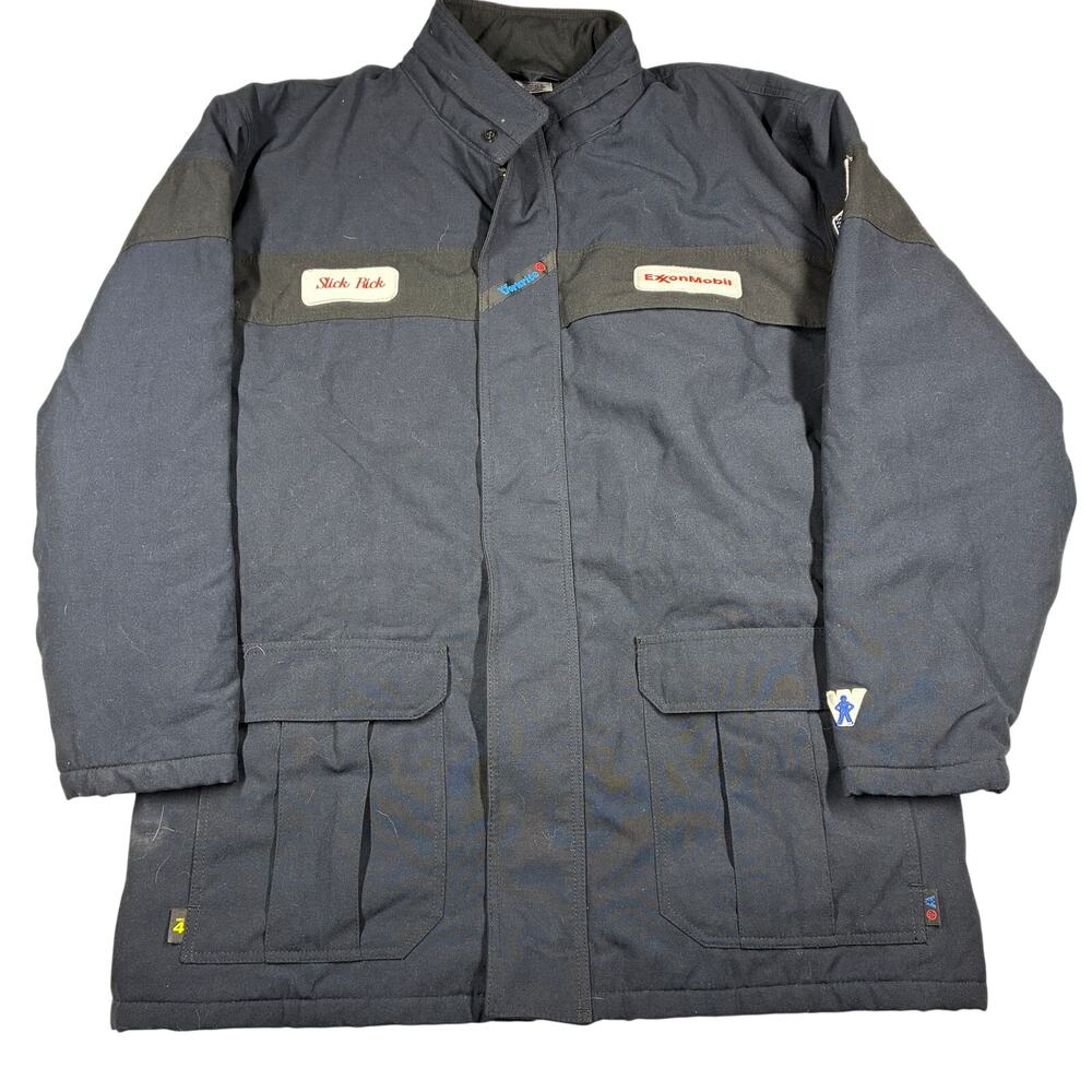 Vintage Workrite Nomex FR Jacket Mens XXL 2XL Navy Flame Resistant USA Workwear